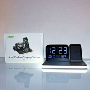 Acer Wireless Charging Station S1 Qi Charger Clock Dock Used No Manual No Cord